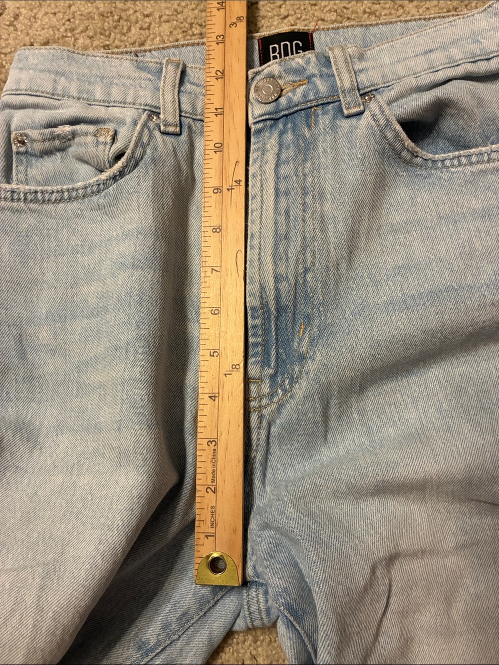 Urban Outfitters BDG High & Wide Light Wash Cotton Blue Jeans Size 27 - Picture 6 of 10